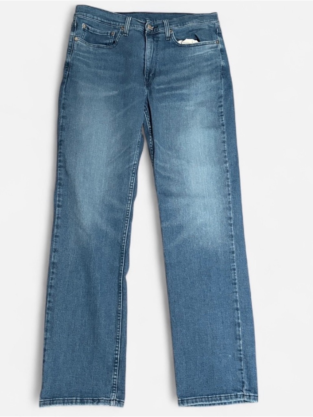 Levi’s 514 Straight Fit Jeans Mens 35x34 Medium Wash Faded Denim